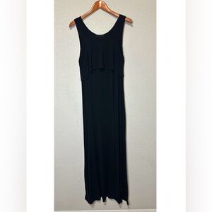 Latched Mama Nursing Breastfeeding Black Maxi Dress Size Small Sleeveless